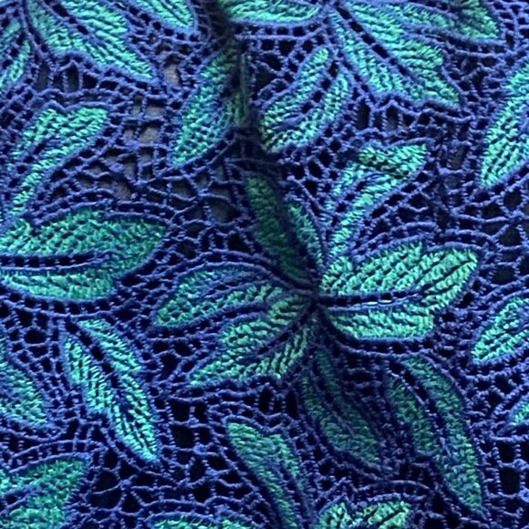 Jenn On Off Shoulder Garden Embroidered Lace Ruffle Cropped Blouse Top L 42 - Picture 7 of 12